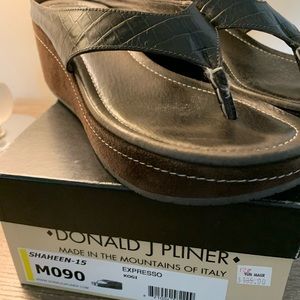 Donald J Pliner wedge sandals flip flops